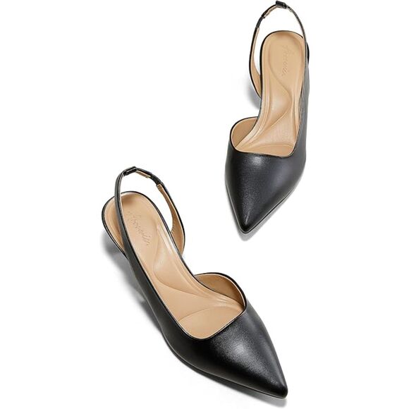 👠 Arromic Strappy Kitten Heels Slingback Pumps Black 8.5 - Picture 2 of 13